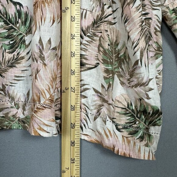 NWT J Jill LOVE LINEN Top Size 4X Flounce Sleeve V-Neck Tropical Palm Leaves NEW - Picture 14 of 16